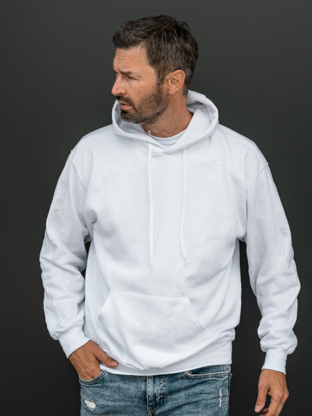 Men's Pure White Hoodie - Main Image