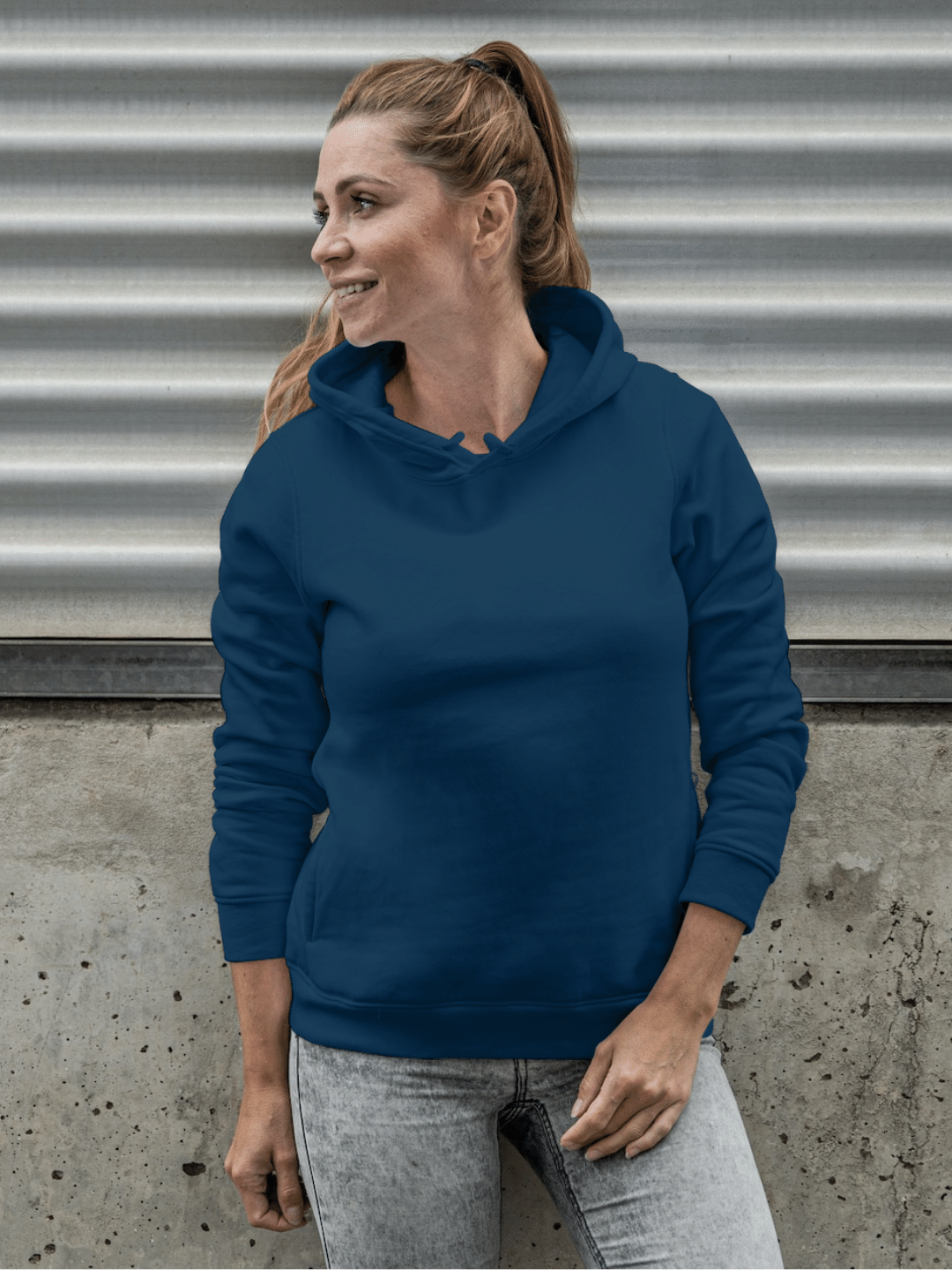 Hooded Sweatshirt Women's Navy Sweatshirt Women's Navy Blue