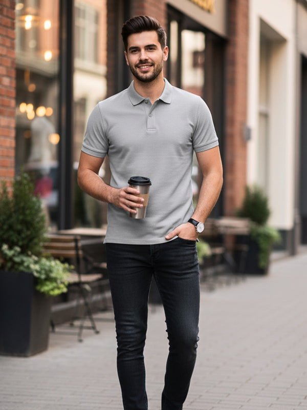 Casual Grey Polo T-Shirt