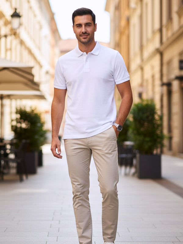 Royal White Polo T-Shirt