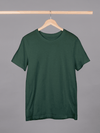 Men's Dark Green Round Neck T-Shirt - aadai.in