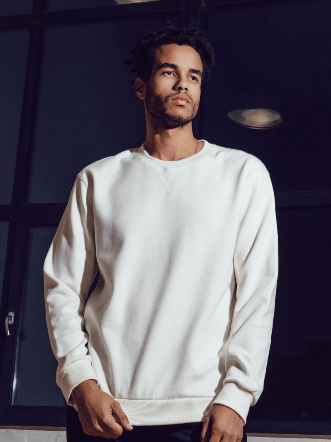 Mens white cheap crewneck