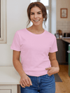 Women's Cotton Candy Pink T-Shirt - aadai.in
