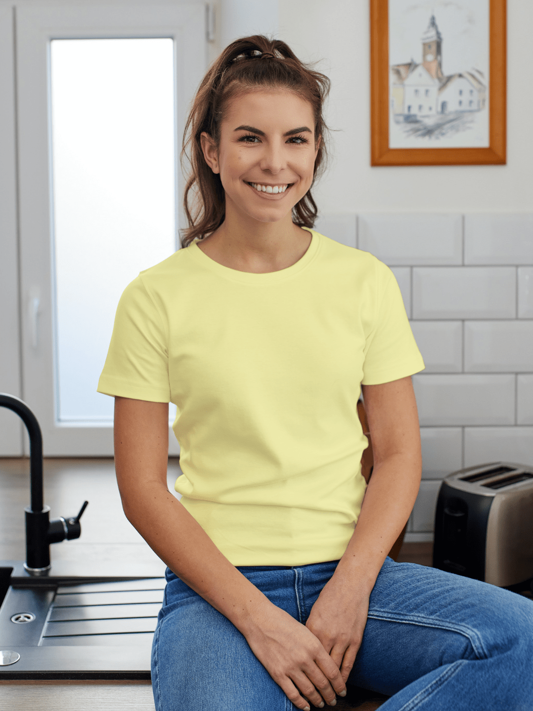Women's Light Yellow T-Shirt - Main Image